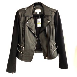 Michael Kors Black Faux/Leather Jacket- Medium